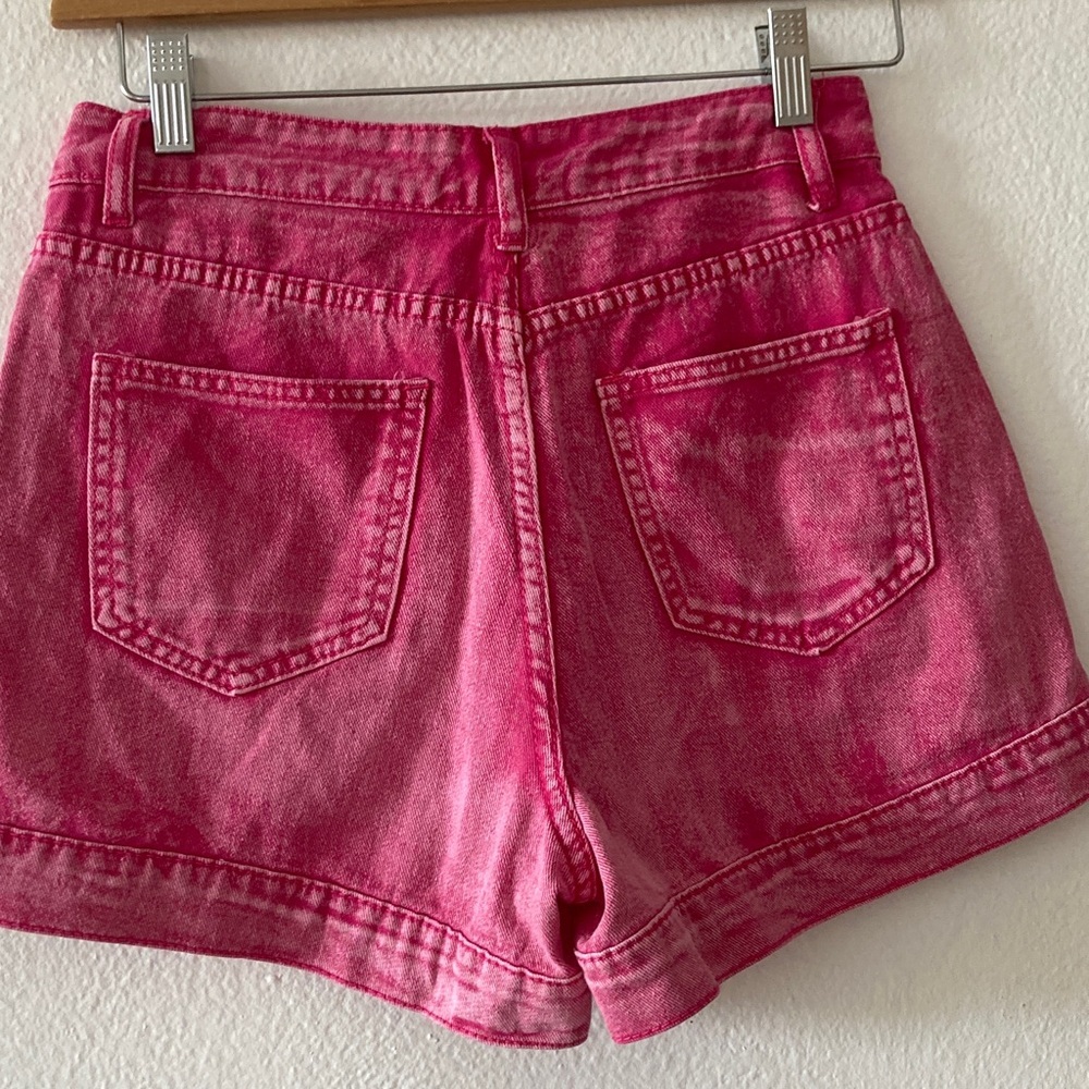 Pink Denim Women Shorts - Picture 2 of 5